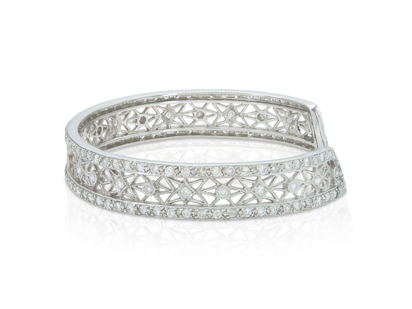 3.06 Carat Diamond Openwork Cuff Bracelet