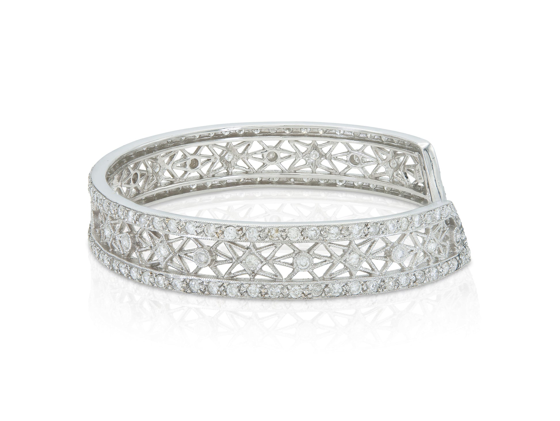 3.06 Carat Diamond Openwork Cuff Bracelet