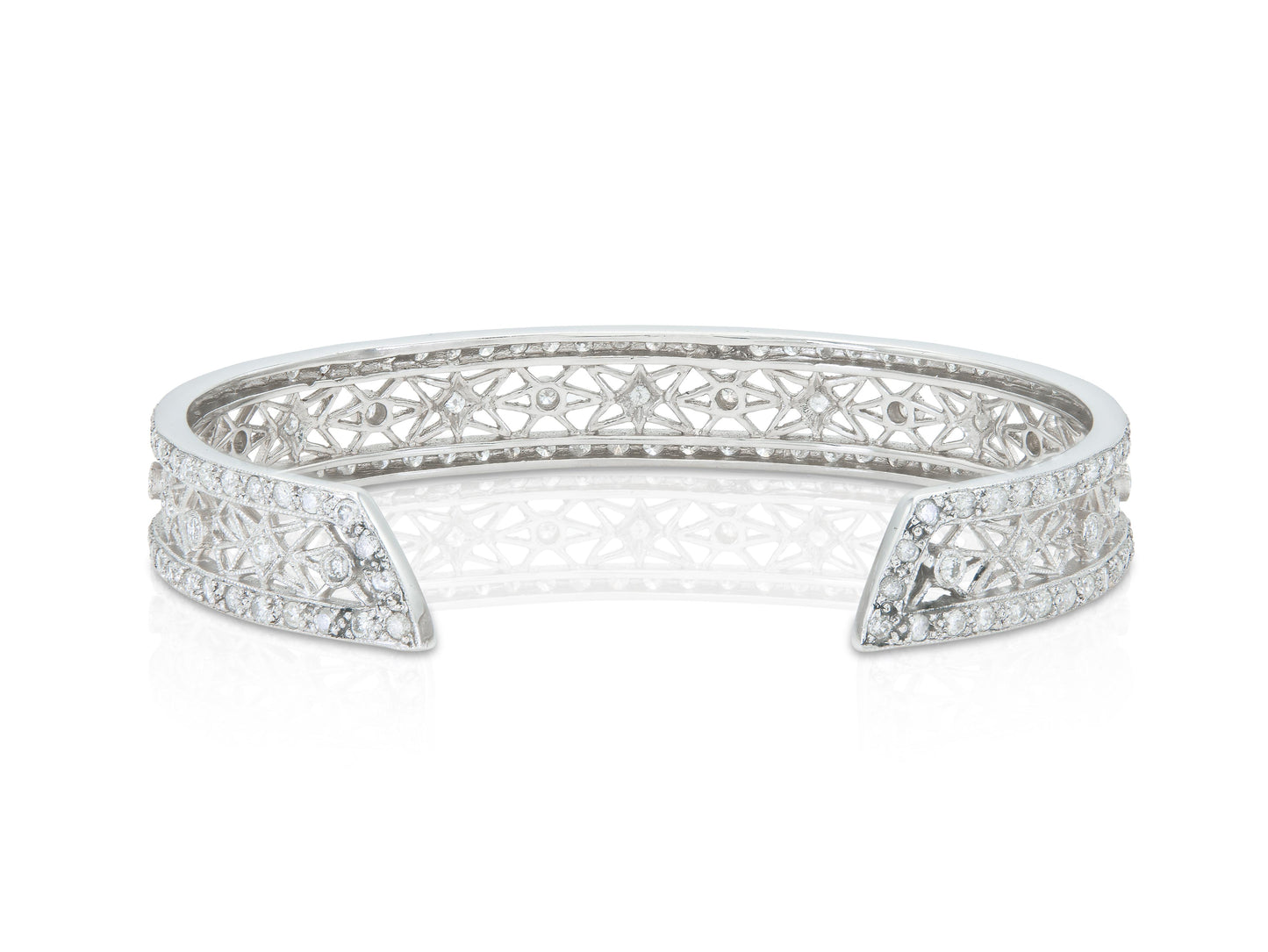 3.06 Carat Diamond Openwork Cuff Bracelet