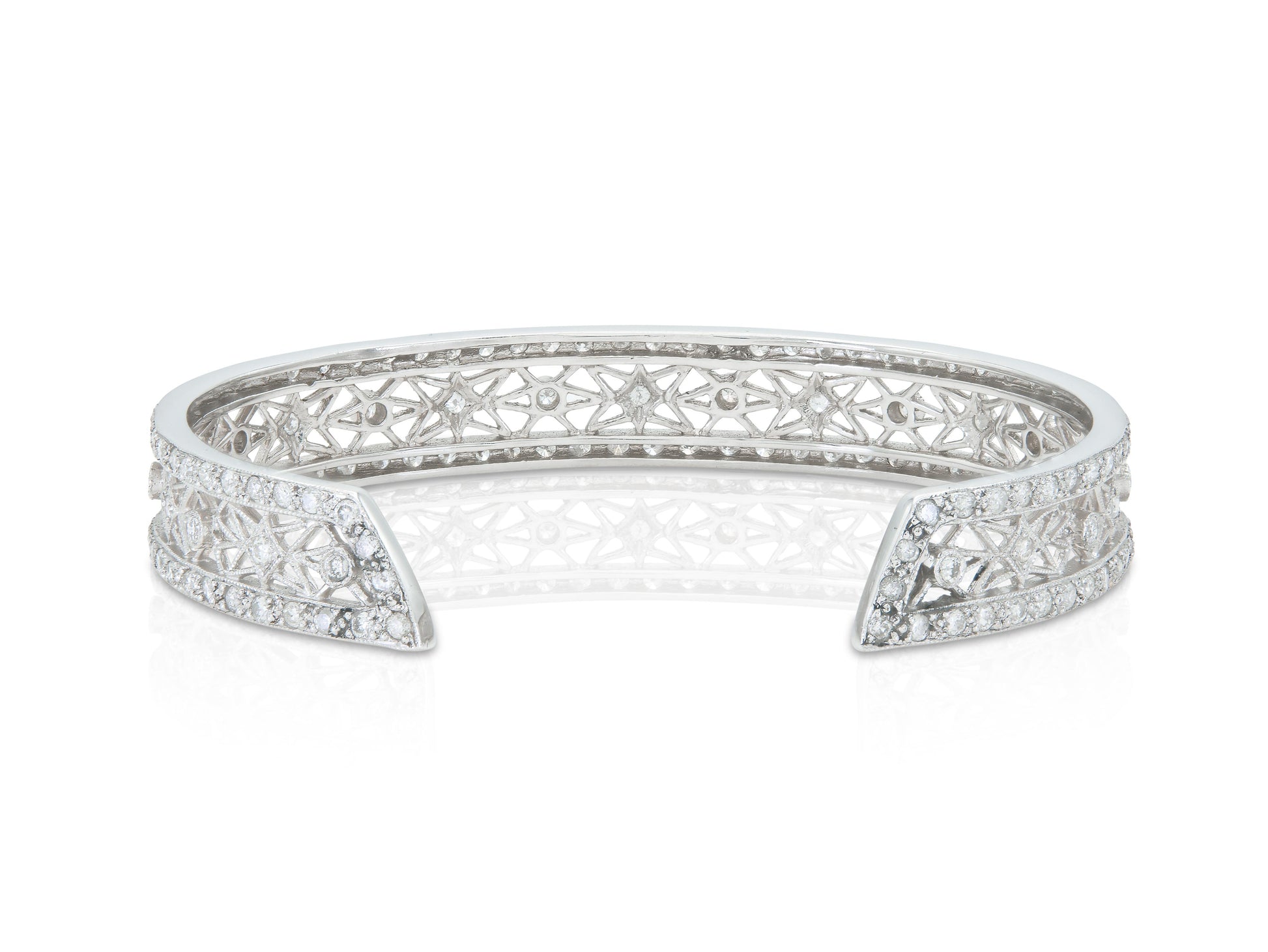 3.06 Carat Diamond Openwork Cuff Bracelet