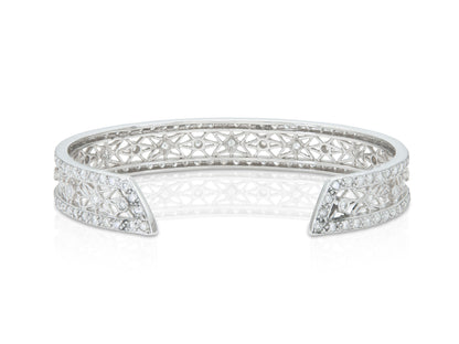 3.06 Carat Diamond Openwork Cuff Bracelet