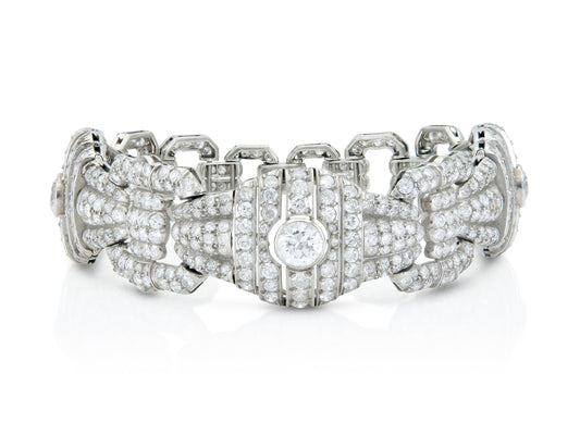 Antique Art Deco 1930s 22.50 Carat Diamond Bracelet
