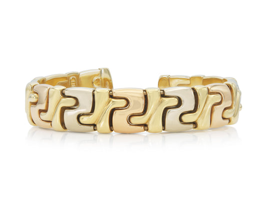 Vintage 1990s Tri-Tone Gold Cuff Bracelet