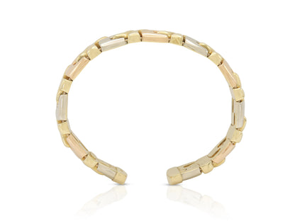 Vintage 1990s Tri-Tone Gold Cuff Bracelet