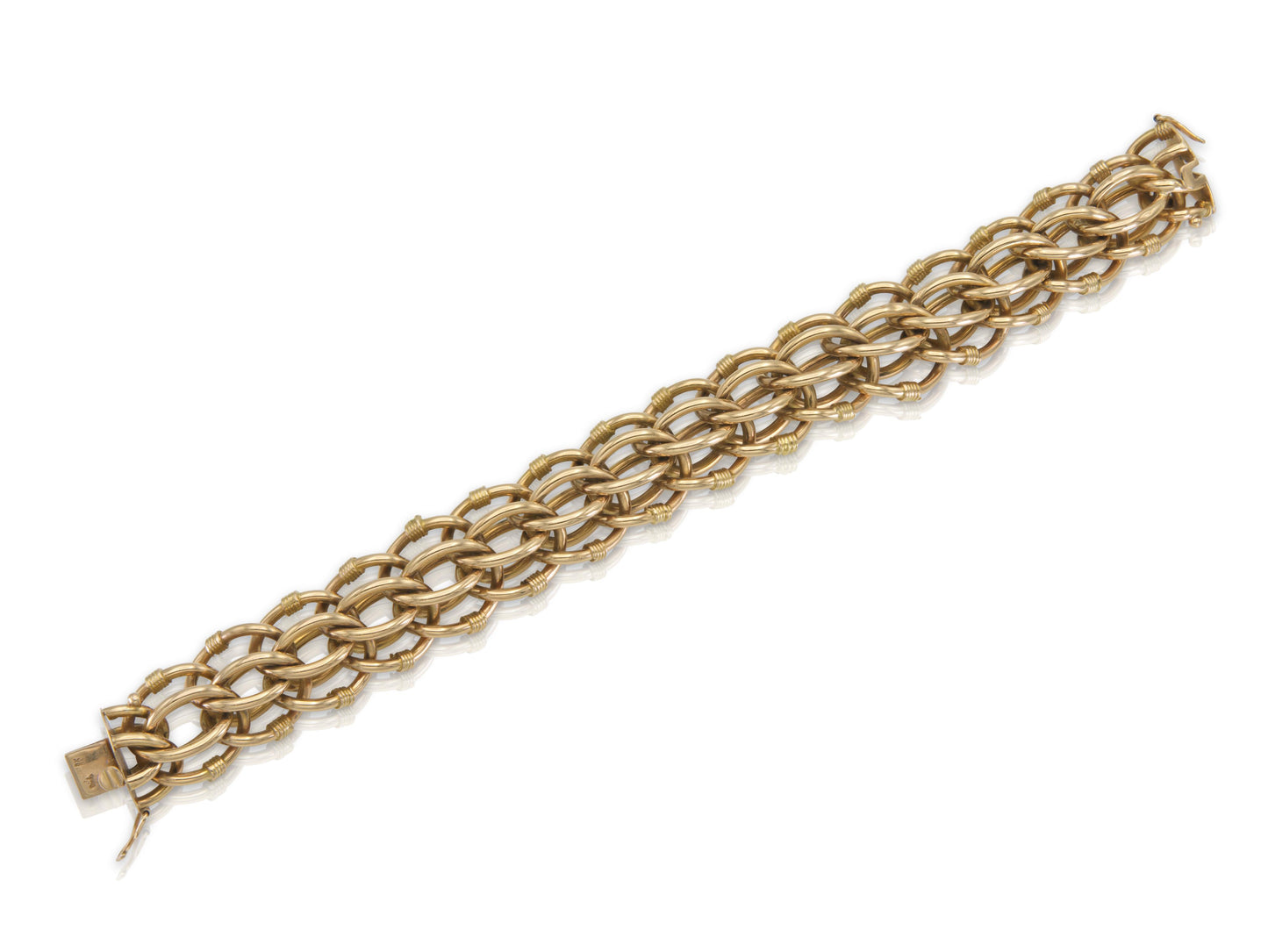 Vintage 1940s Retro Yellow Gold Link Bracelet