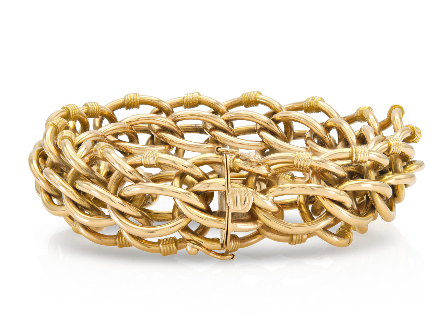 Vintage 1940s Retro Yellow Gold Link Bracelet
