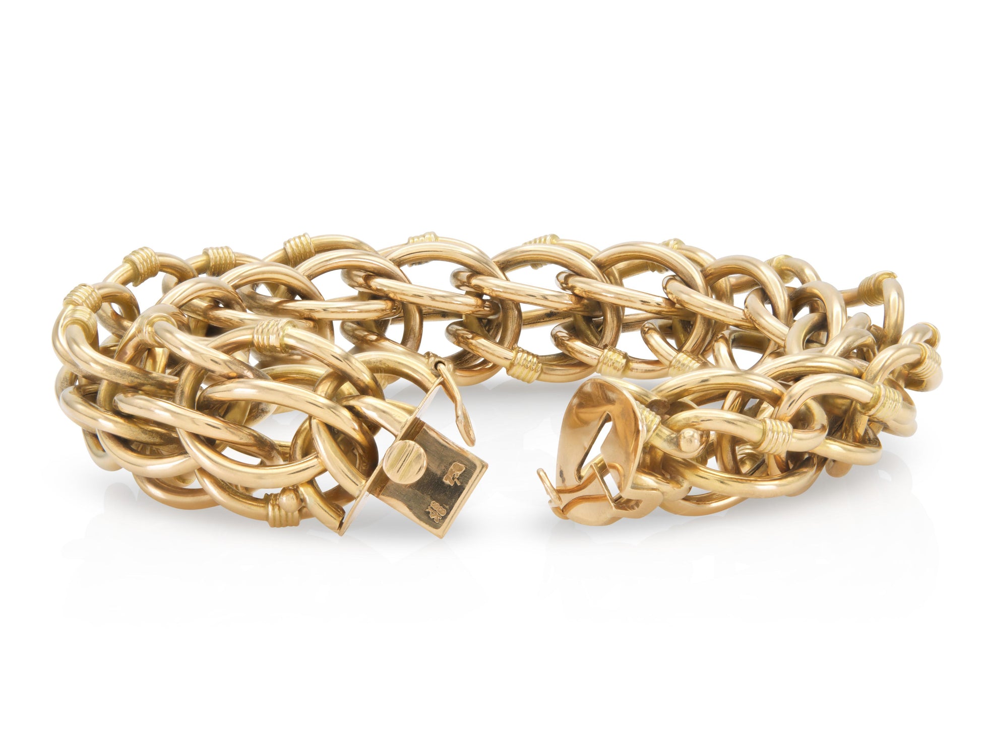 Vintage 1940s Retro Yellow Gold Link Bracelet