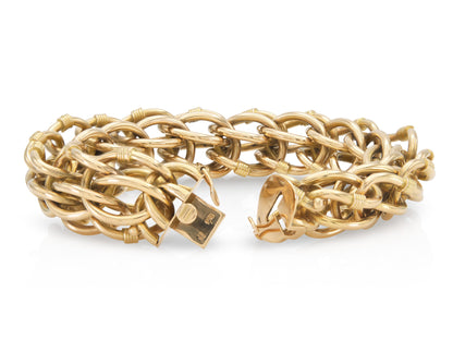 Vintage 1940s Retro Yellow Gold Link Bracelet