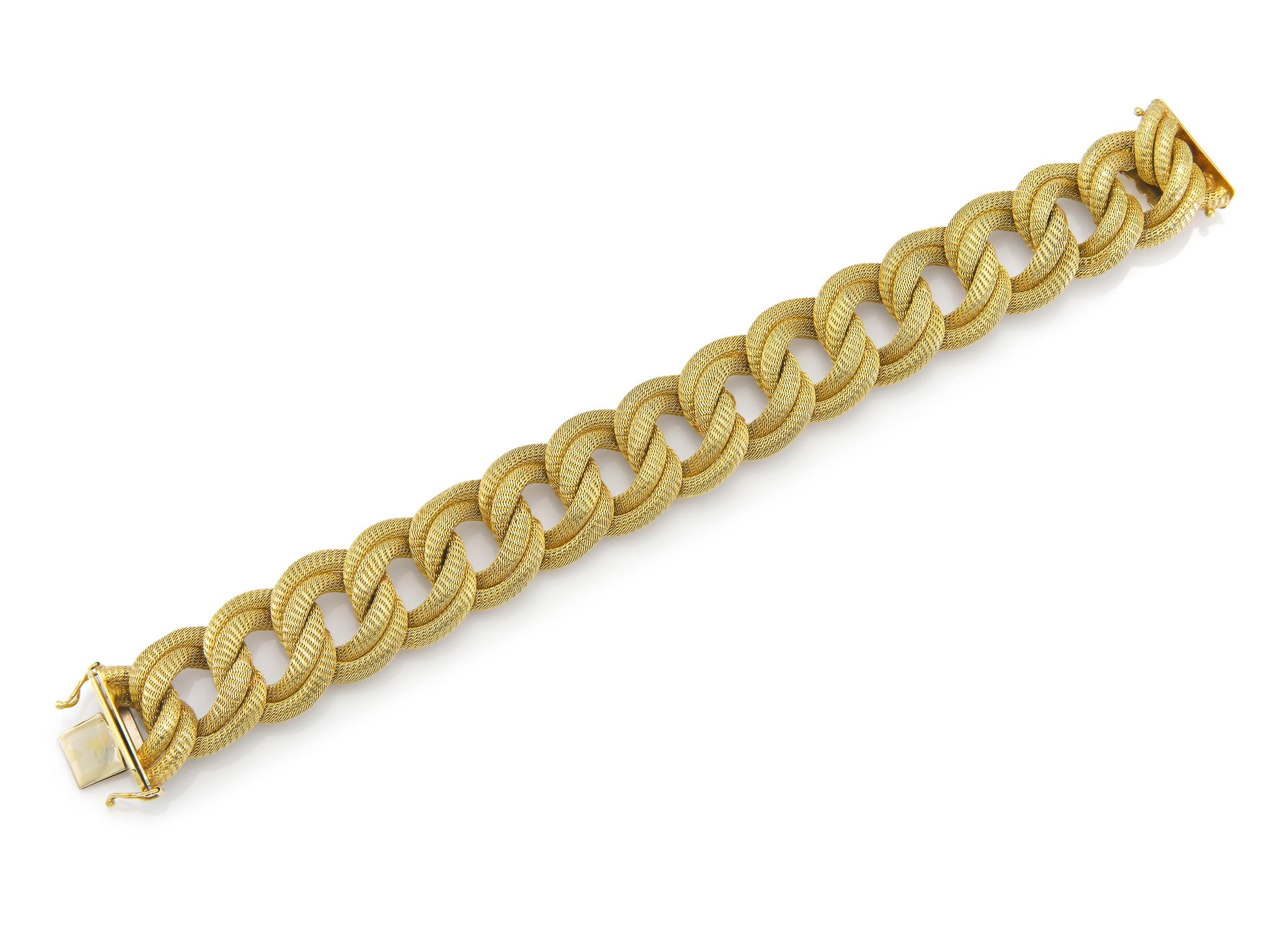 Vintage 1960s Woven Gold Curb Link Bracelet