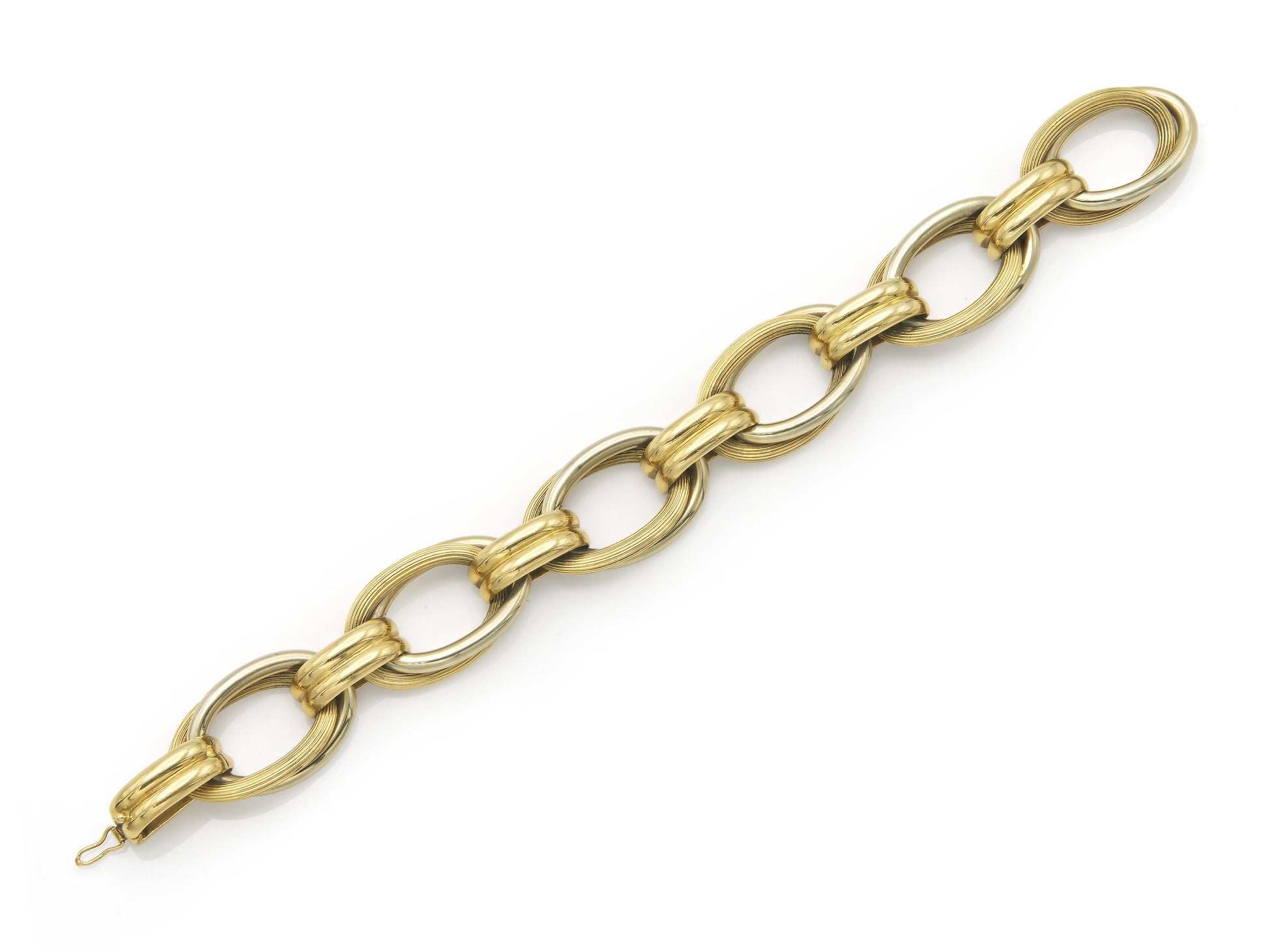 Vintage 1970s Two-Toned Oval Link Bracelet