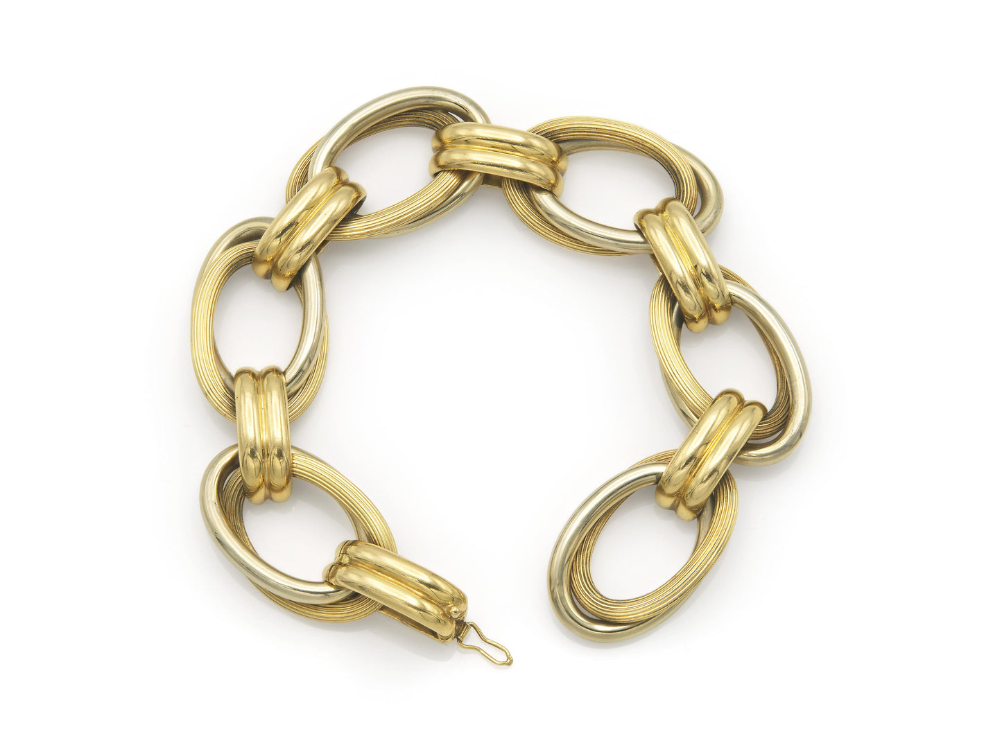 Vintage 1970s Two-Toned Oval Link Bracelet
