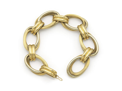 Vintage 1970s Two-Toned Oval Link Bracelet