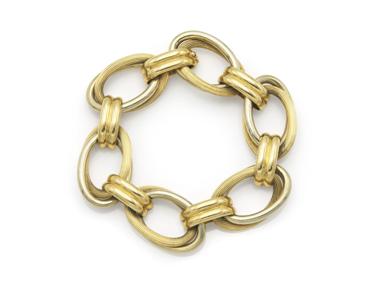 Vintage 1970s Two-Toned Oval Link Bracelet