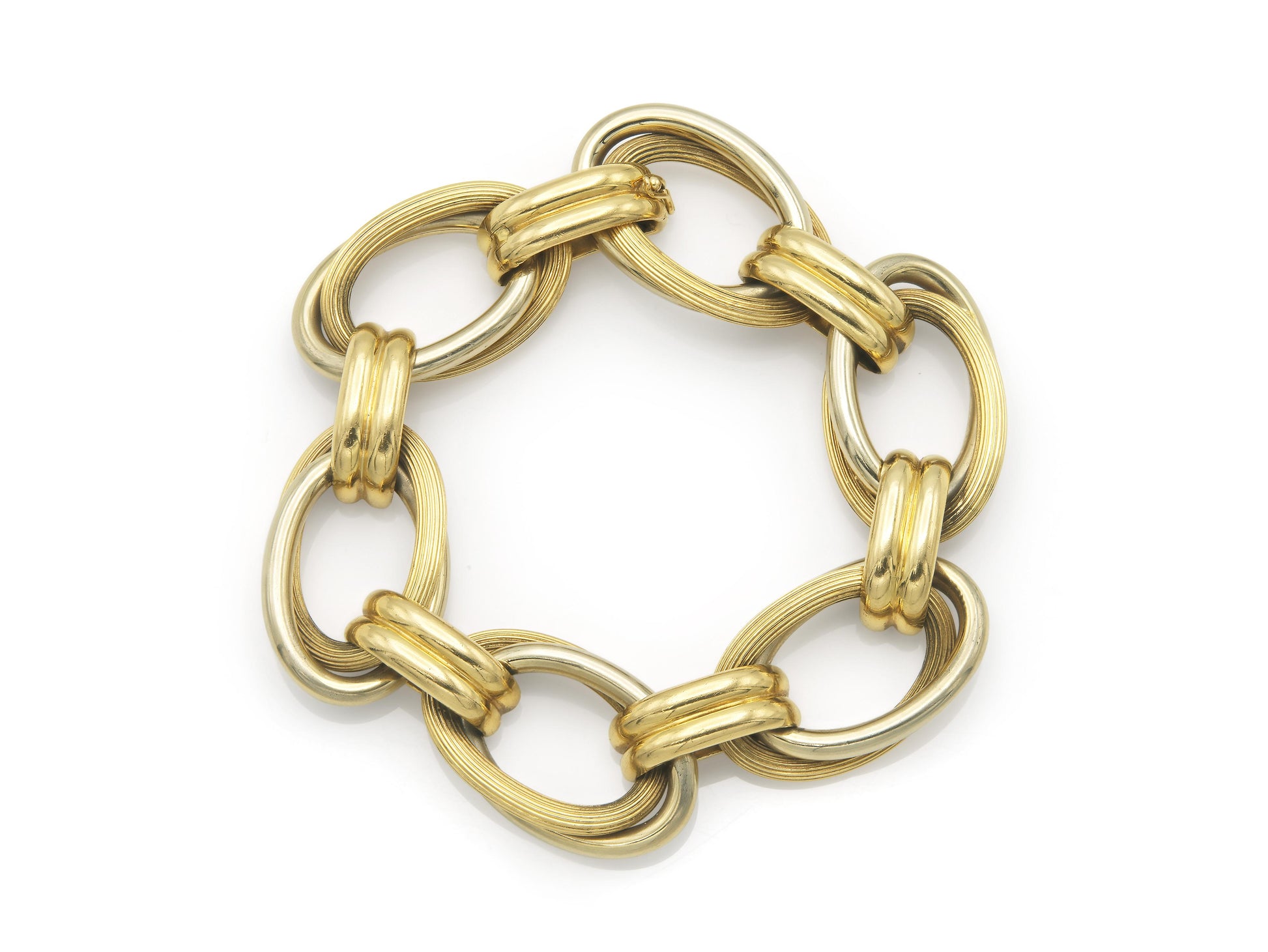 Vintage 1970s Two-Toned Oval Link Bracelet