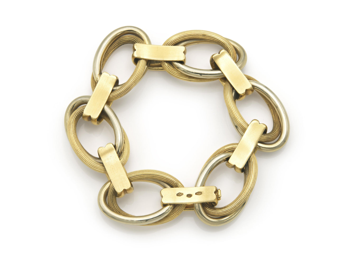 Vintage 1970s Two-Toned Oval Link Bracelet