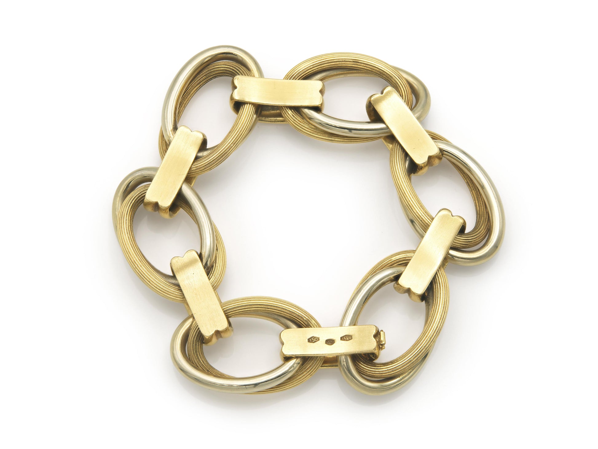 Vintage 1970s Two-Toned Oval Link Bracelet