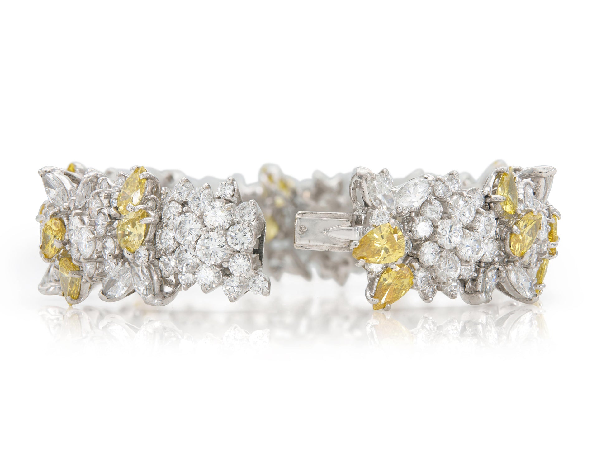 Vintage 1960s Yellow Diamonds and White Diamonds Bracelet