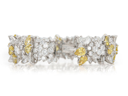 Vintage 1960s Yellow Diamonds and White Diamonds Bracelet