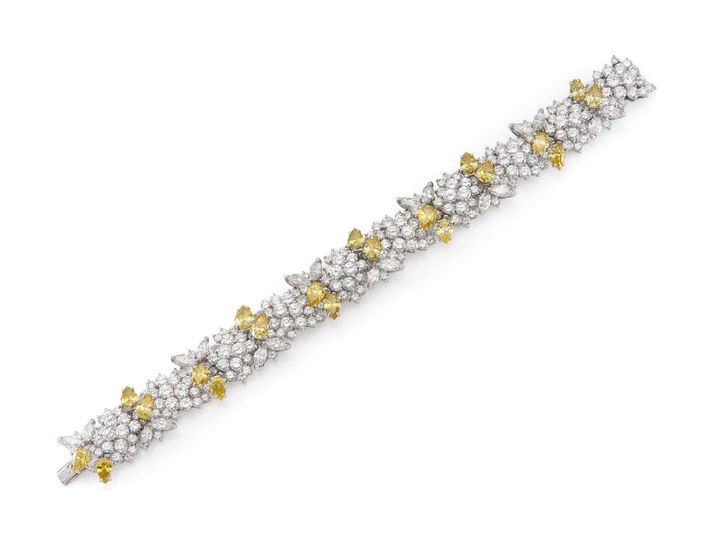 Vintage 1960s Yellow Diamonds and White Diamonds Bracelet