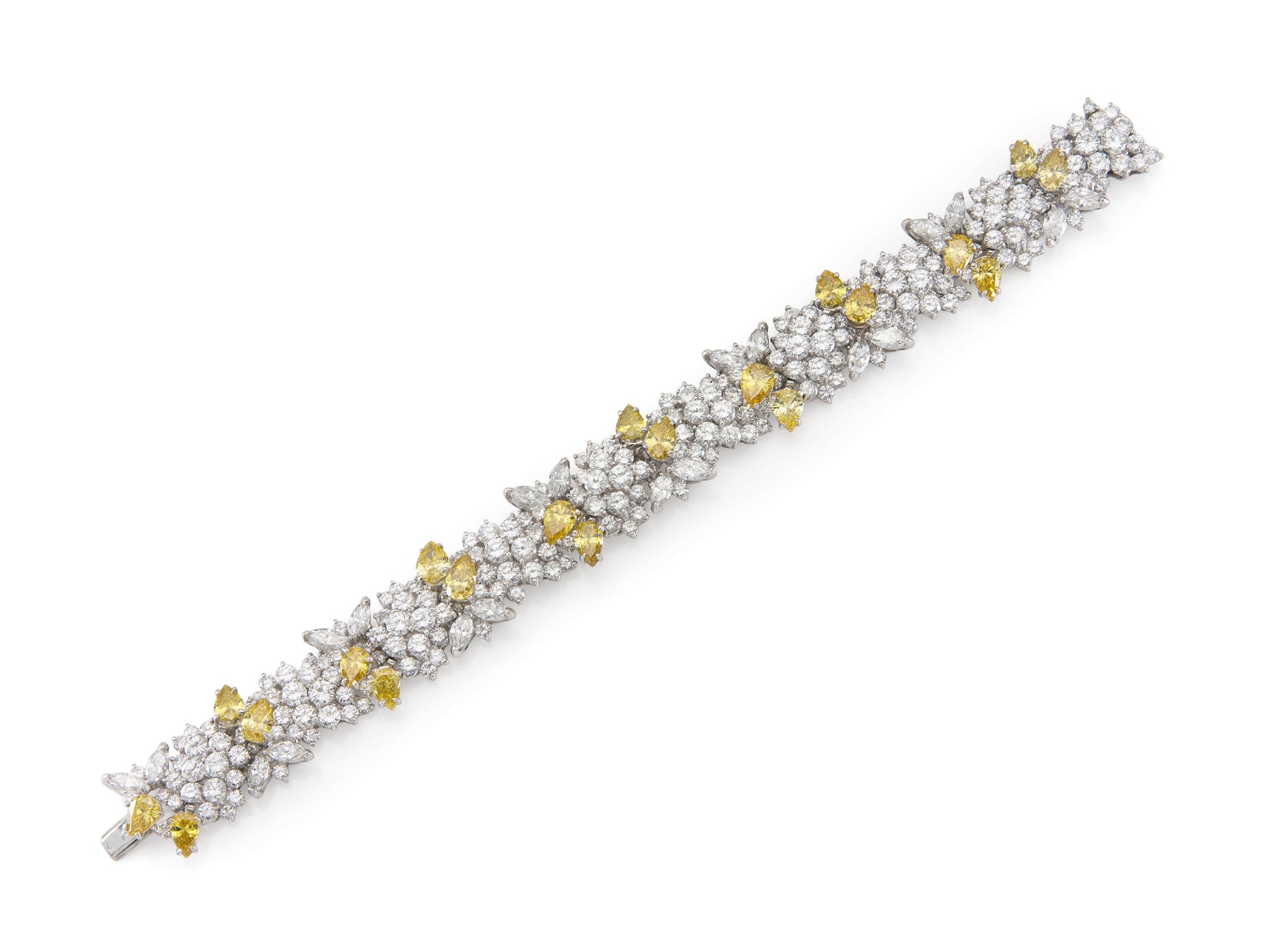 Vintage 1960s Yellow Diamonds and White Diamonds Bracelet