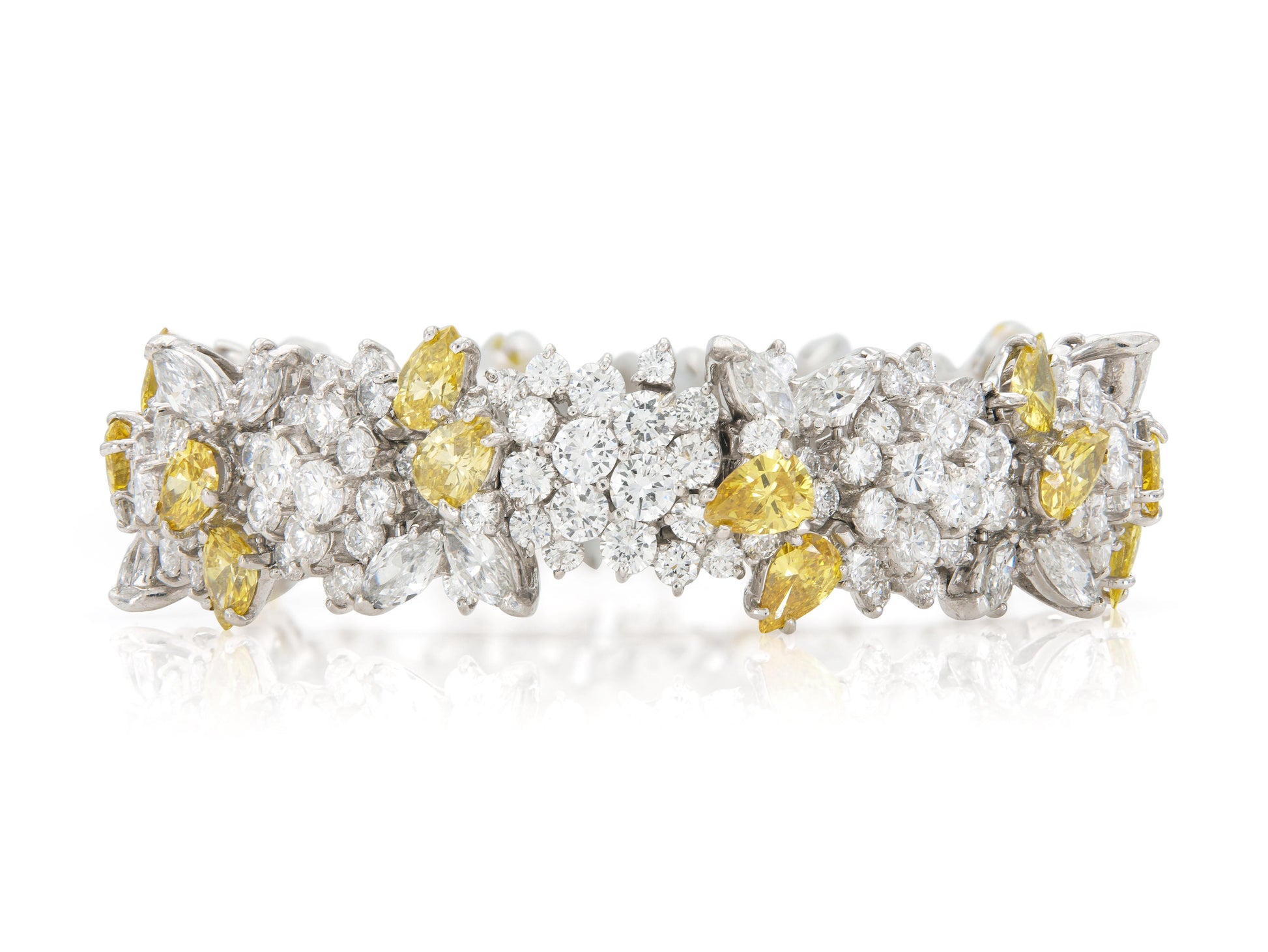 Vintage 1960s Yellow Diamonds and White Diamonds Bracelet