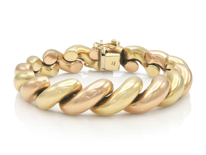 Vintage 1940s Retro Two-Toned San Marco Link Bracelet