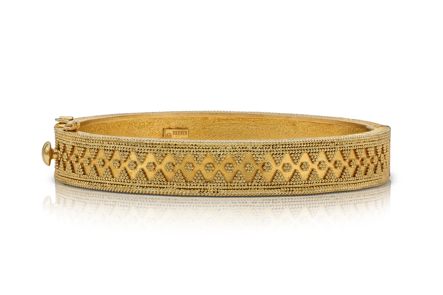Vintage 1960s Lalaounis Gold Hinged Bangle Bracelet