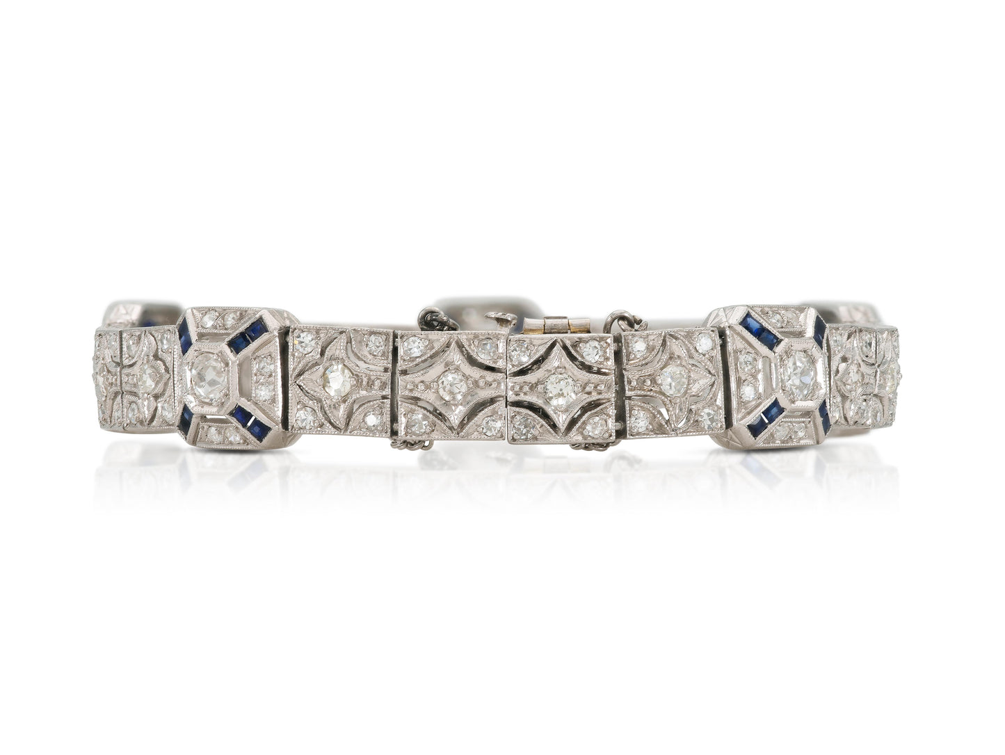 Antique Art Deco 1920s 4.50 Carat Diamond Line Bracelet