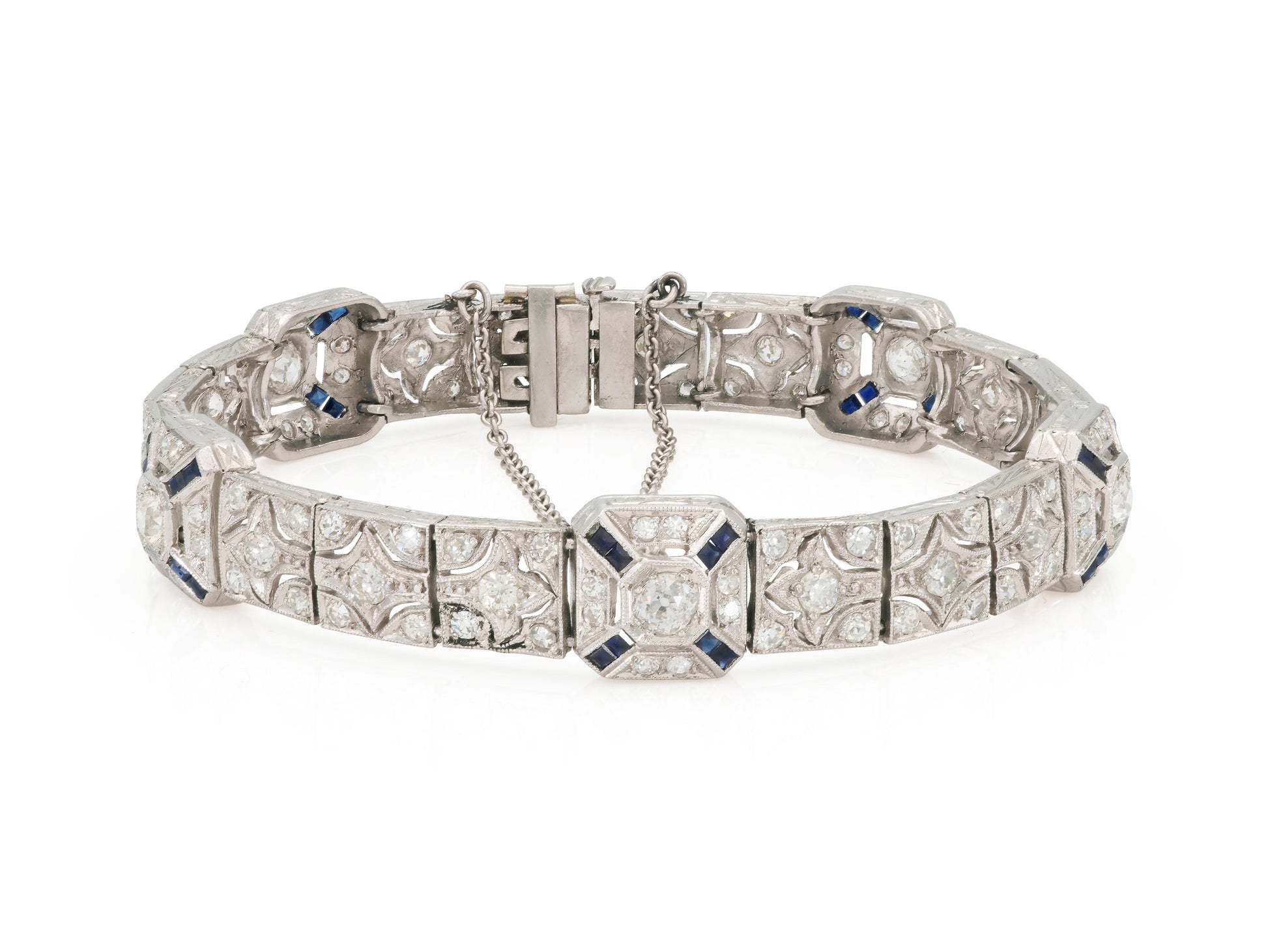 Antique Art Deco 1920s 4.50 Carat Diamond Line Bracelet