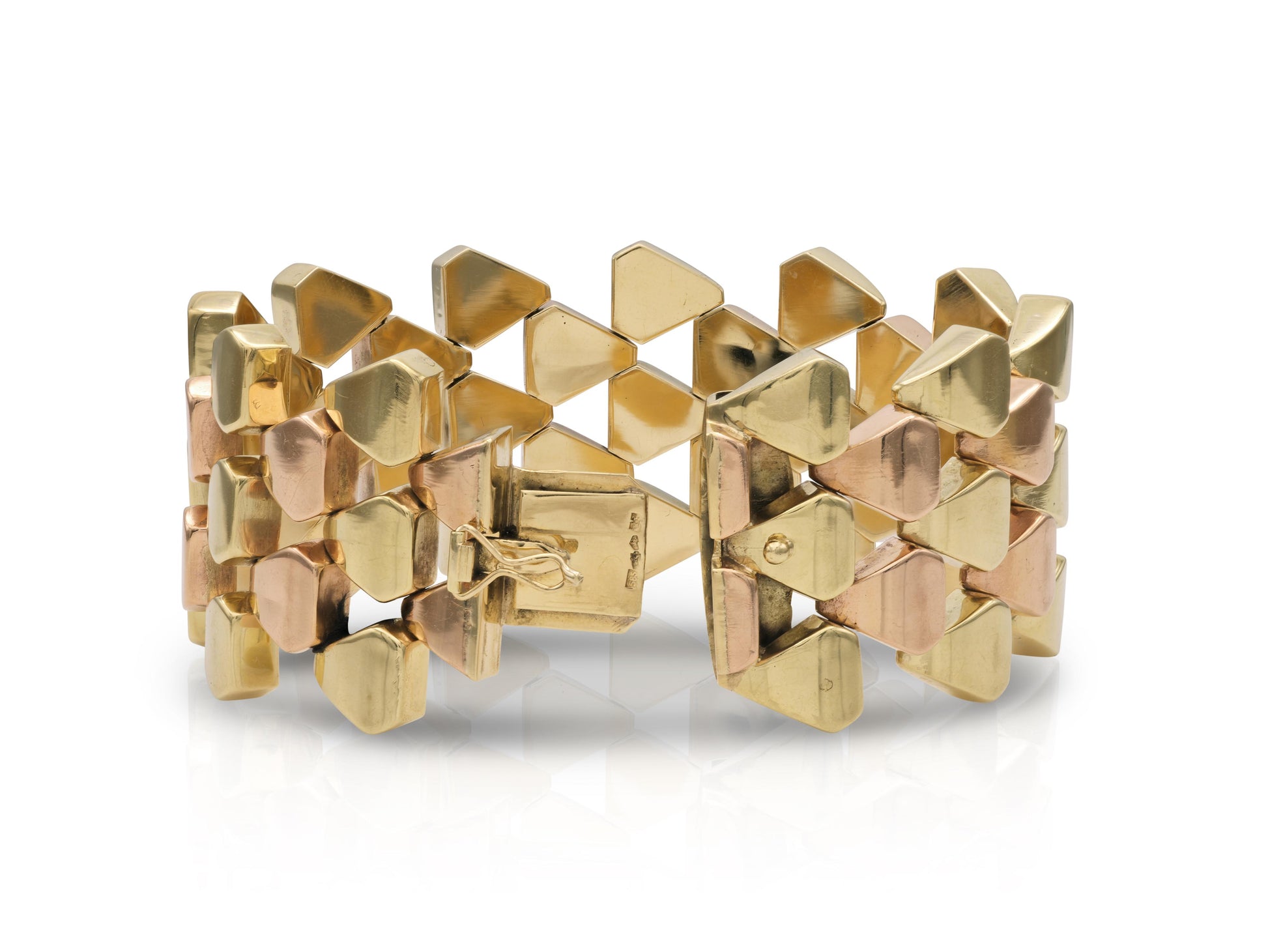 Vintage 1940s Retro Two-Toned Gold Bracelet