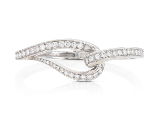 Vintage 1950s 4.00 Carat Diamond Hinged Bangle