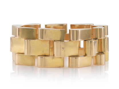 Vintage 1940s Retro Gold Links Bracelet