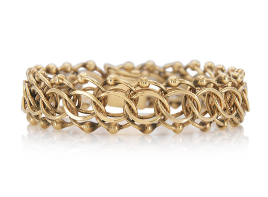 Vintage 1940s Retro Gold Link Bracelet