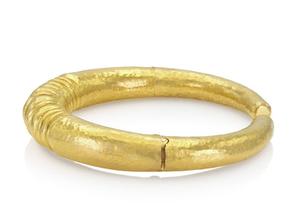 Vintage 1970s Lalaounis Hammered Gold Cuff Bracelet