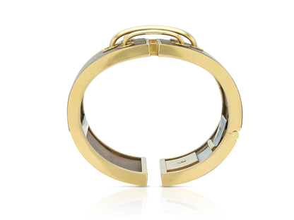 David Webb Wood & Gold Shoelace Cuff Bracelet