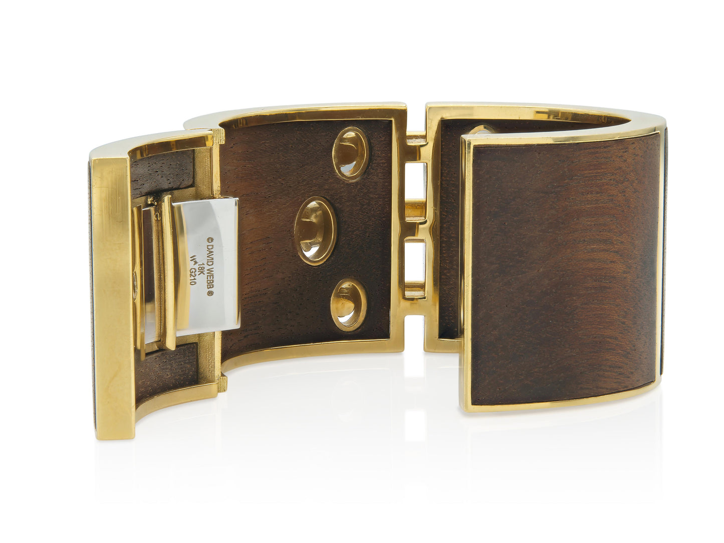 David Webb Wood & Gold Shoelace Cuff Bracelet