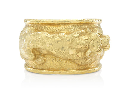 David Webb Repousse Leopard Cuff Bracelet