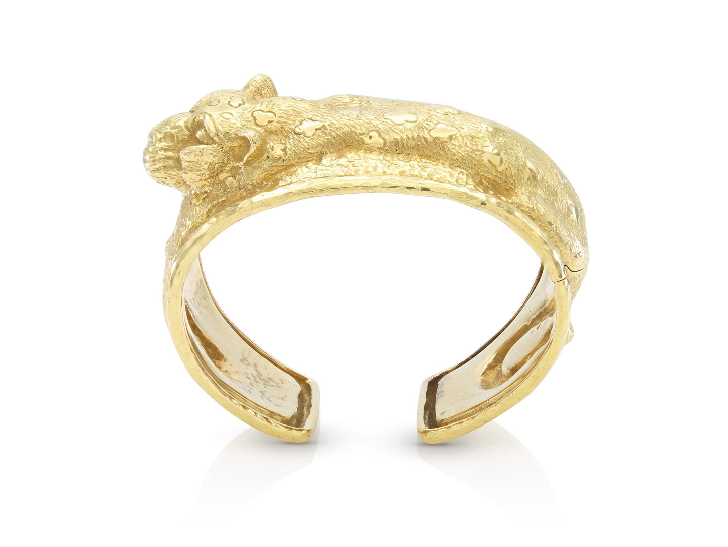 David Webb Repousse Leopard Cuff Bracelet