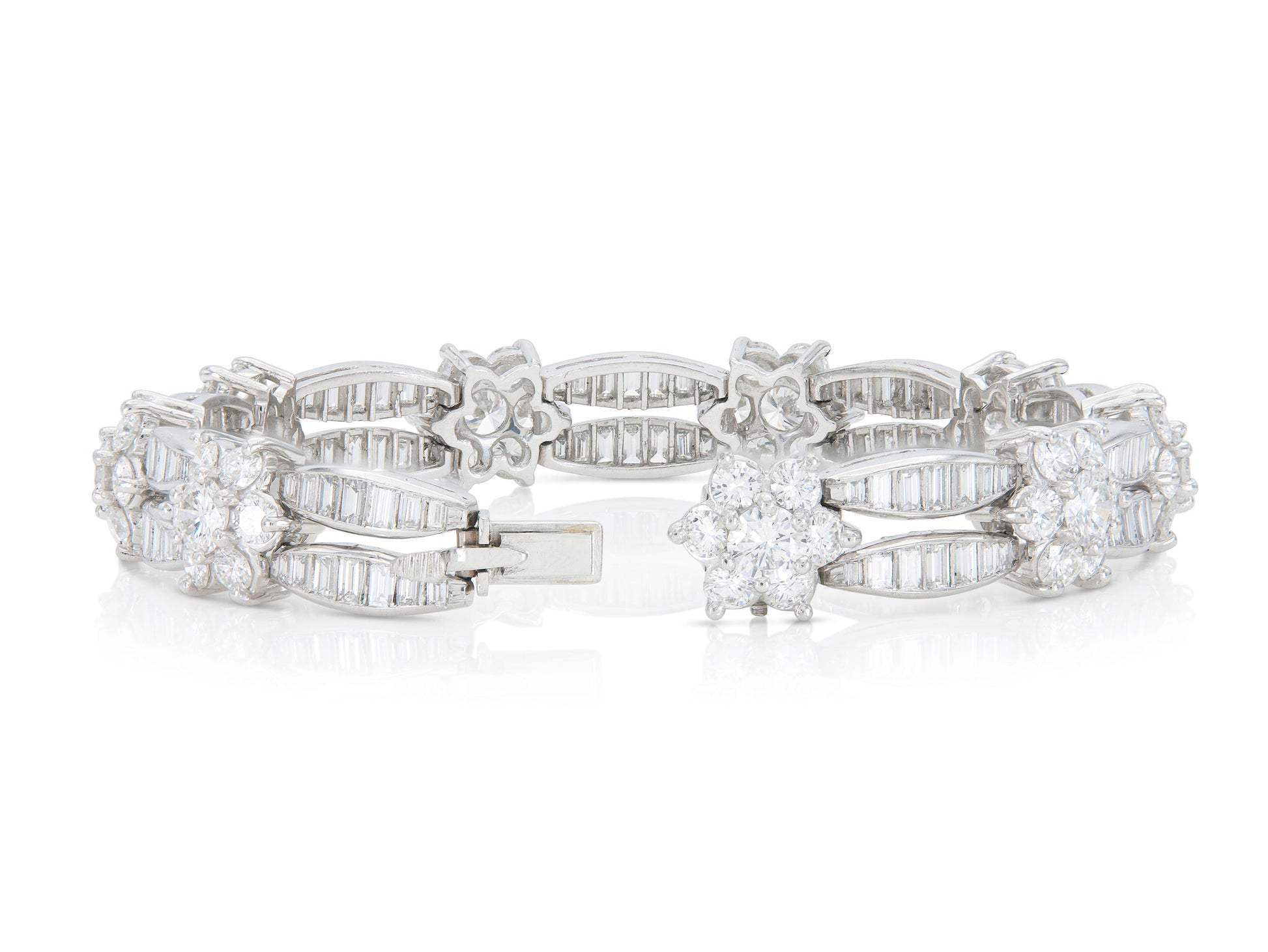 17.00 Carat Diamond Flower Station Bracelet