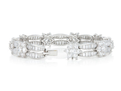 17.00 Carat Diamond Flower Station Bracelet