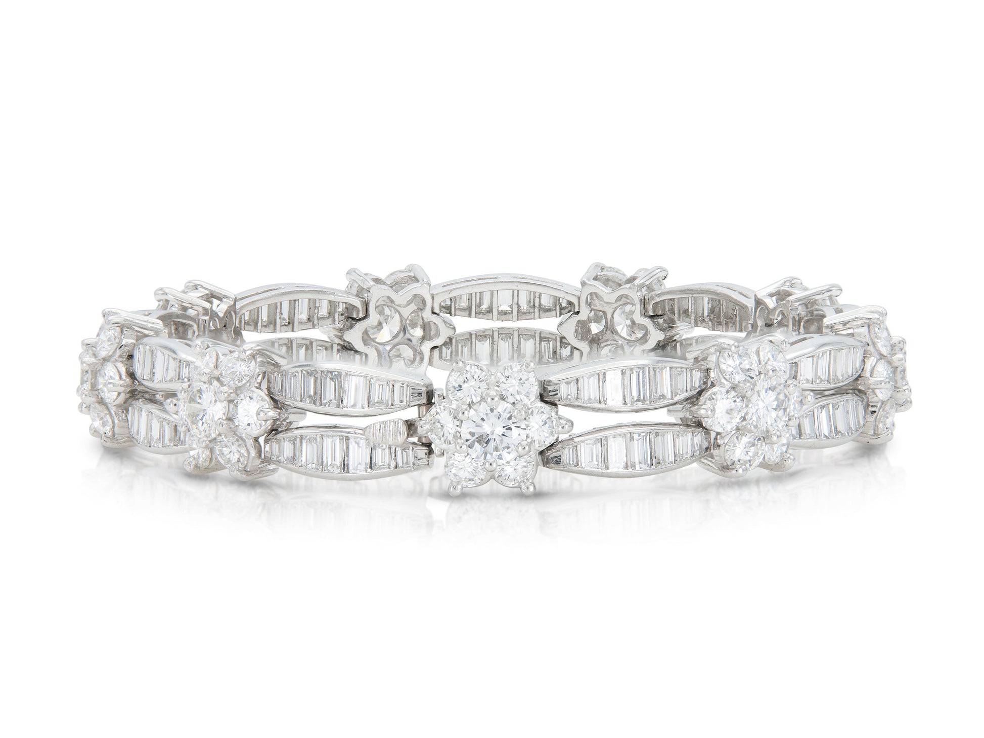 17.00 Carat Diamond Flower Station Bracelet
