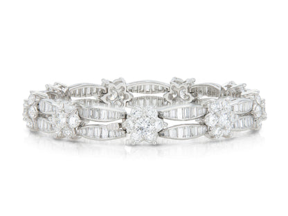 17.00 Carat Diamond Flower Station Bracelet