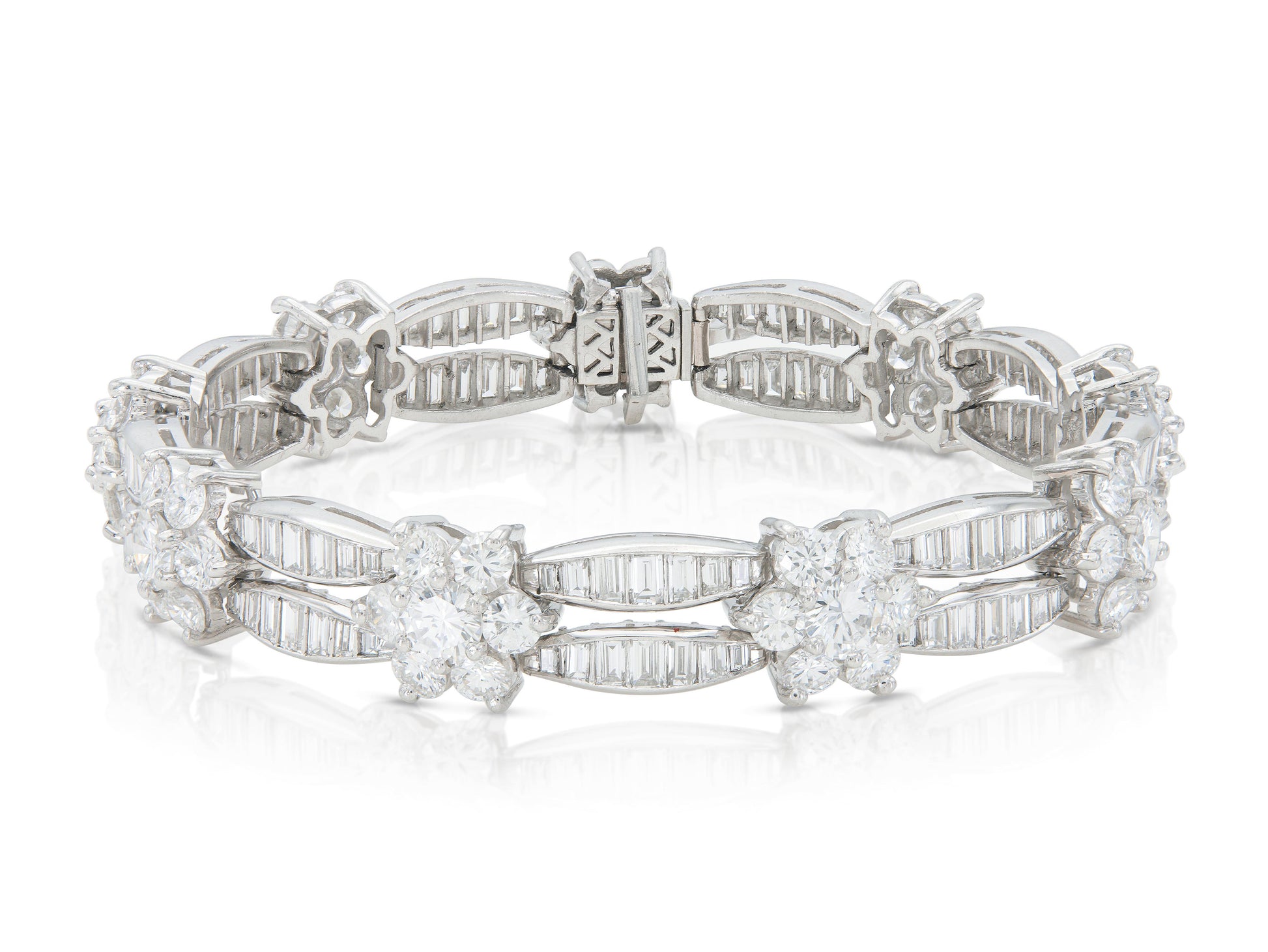 17.00 Carat Diamond Flower Station Bracelet