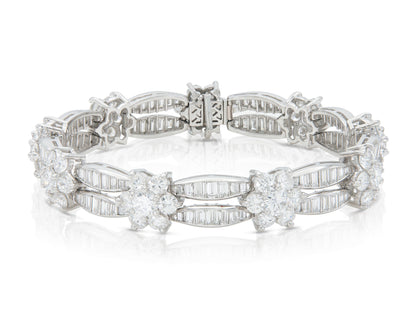 17.00 Carat Diamond Flower Station Bracelet