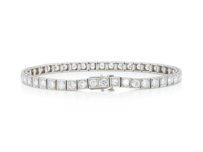 Antique Art Deco 1930s 8.00 Carat Diamond Line Bracelet
