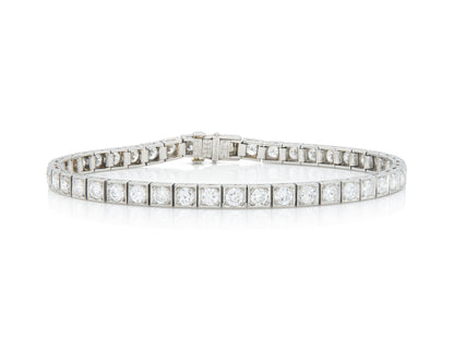 Antique Art Deco 1930s 8.00 Carat Diamond Line Bracelet