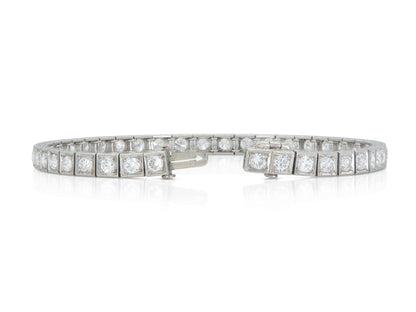 Antique Art Deco 1930s 6.30 Carat Diamond Line Bracelet