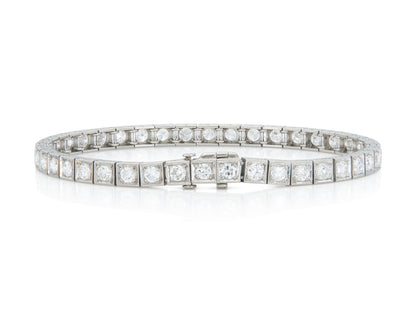 Antique Art Deco 1930s 6.30 Carat Diamond Line Bracelet