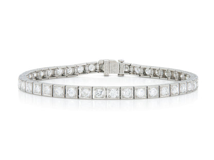Antique Art Deco 1930s 6.30 Carat Diamond Line Bracelet