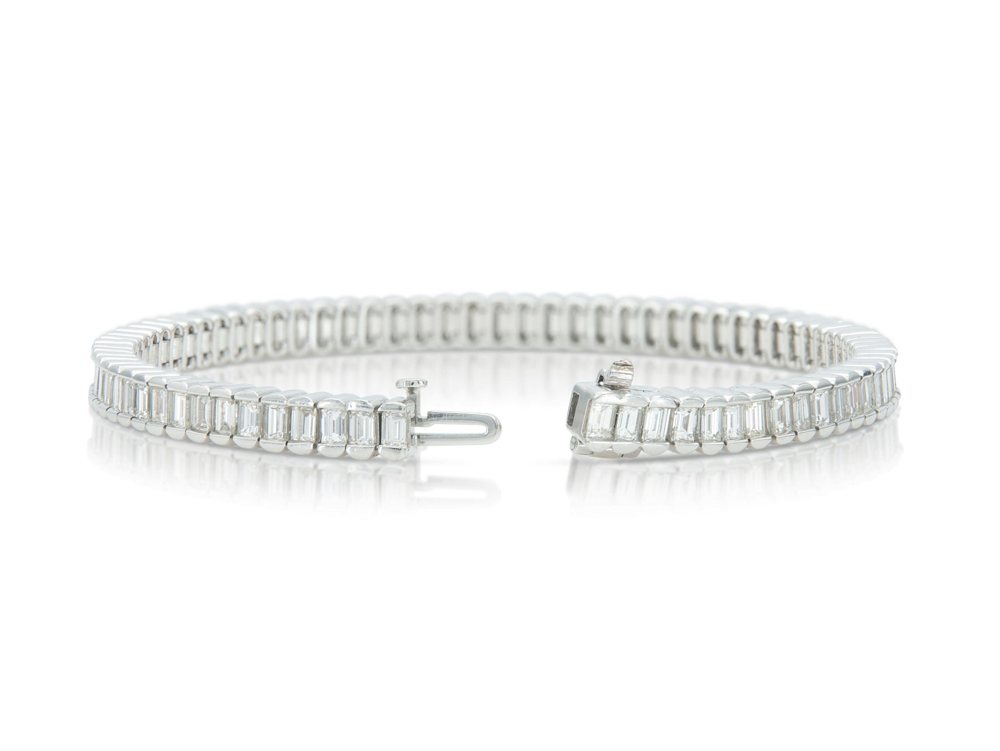 8.00 Carat Baguette Cut Diamond Line Bracelet